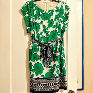 Green Floral sheath dress with POCKETS